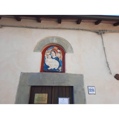 Patinated, Colored and Gilded Ceramic Madonna of Boccadirio 2